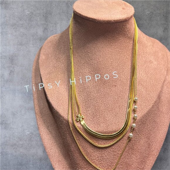 SOLD OUT!!  AUTHENTIC GOLD KIRA PEARL LAYERED NECKLACE!!! - Picture 7 of 8